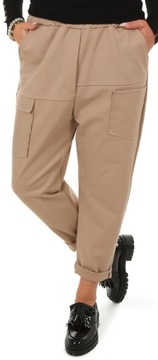 F628 Spodnie SLOUCHY z gumą i kieszeniami L/XL