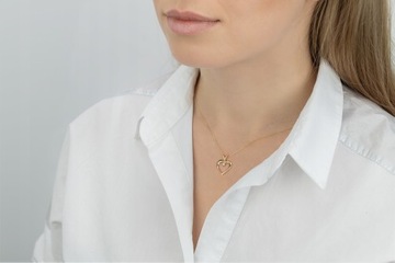 ЗОЛОТОЙ КУЛОН С БРИЛЛИАНТНЫМ СЕРДЦЕМ 585 БРИЛЛИАНТ