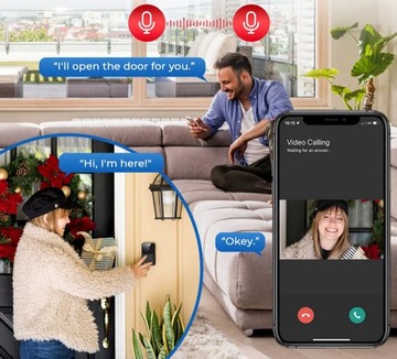 WIFI ВИДЕОДОМЕРЕФОН FULL HD ДОМофон + ЗВОНОК TUYA Встроенный аккумулятор
