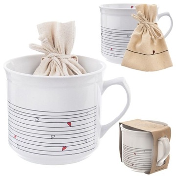Duży KUBEK CERAMICZNY do picia herbaty ziół kawy czekolady podgrzewania XL