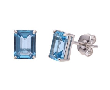 Kolczyki srebrne Ag 925 Swiss Blue Topaz NA1563-E-SBT-WP