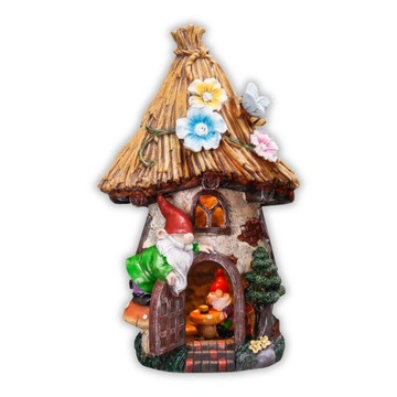 FIGURA OGRODOWA FIGURKA OZDOBA OGRODU DEKORACJA DOMEK KRANSALI LED