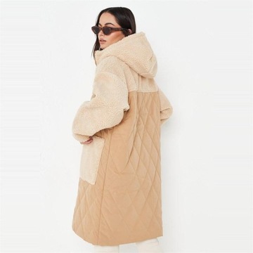 MISSGUIDED Płaszcz zimowy pikowany damski kurtka długa r. 40
