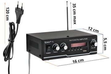 2-КАНАЛЬНЫЙ МОЩНЫЙ УСИЛИТЕЛЬ ЗВУКА BLUETOOTH 5.0 FM-РАДИО USB SD RCA ПУЛЬТ ДИСТАНЦИОННОГО УПРАВЛЕНИЯ