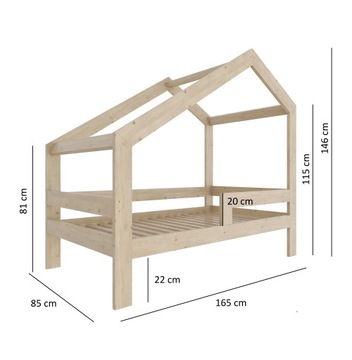 ДЕТСКИЙ ДОМИК-КРОВАТЬ 160х80 ДЕТСКИЙ + КАРКАС + РЕЙКА W3