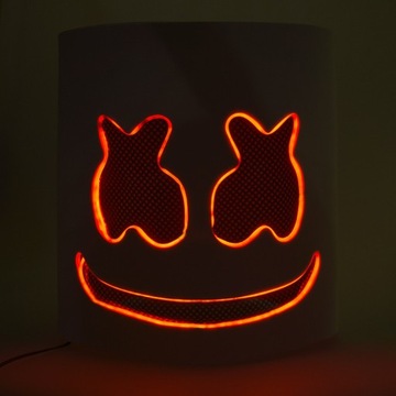 MASKA DJ-A LED KAPTUR Z PIANKI MARSHMALLOW ROZŚWIETLAJĄCA HALLOWEEN MASKI
