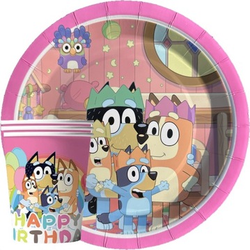 KUBKI TALERZYKI PAPIEROWE RÓŻOWE NIEBIESKI PIESEK PIESKI 16szt