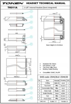 STOS TOKEN TK011A 1 и 1/8 Half -Zintegrated 44 мм