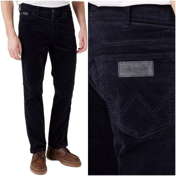 WRANGLER TEXAS MĘSKIE SPODNIE SZTRUKSOWE W33 L32