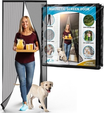 MOSKITIERA NA DRZWI BALKONOWE DRZWIOWA MAGNETYCZNA Z MAGNESEM MOCNA 100x210