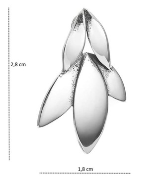 Srebrny wisiorek zawieszka gładka liść listek srebro pr925 + pudełko