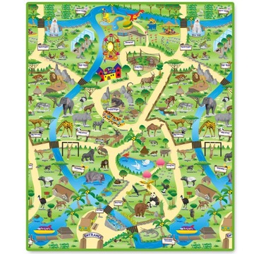 Mata Zoo 120 x 100 cm edukacyjna miękka XXL