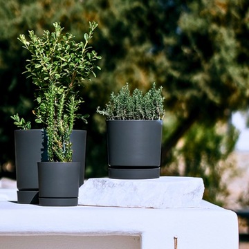 DONICZKA DONICA OSŁONKA TUBO P Z PODSTAWKIEM 30cm DPOP300 ANTRACYT