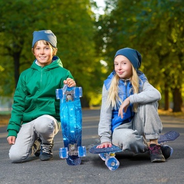 DESKOROLKA DESKA FISZKA do 100KG ŚWIECĄCE KOŁA LED Fishboard Dla Dzieci