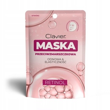 CLAVIER Maska do twarzy w płacie NAWILŻAJĄCA Z KWASEM HIALURONOWYM, 25 ml