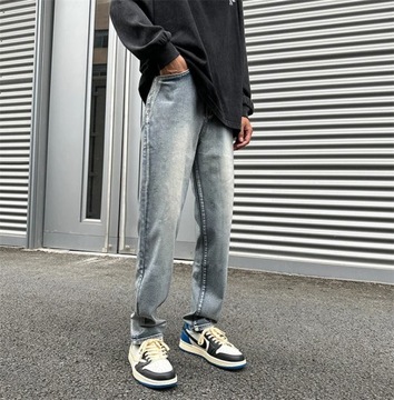 Spring Autumn Men's Jeans Straight Denim Pants Ban