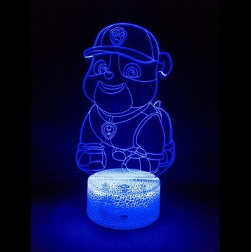 PAW PATROL RUBBLE НОЧНИК 3D LED + ПУЛЬТ ДУ