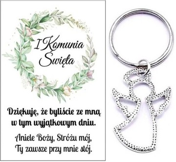 PODZIĘKOWANIE DLA GOŚCI PIERWSZA KOMUNIA ŚWIĘTA ANIOŁEK BRELOK PAMIĄTKA