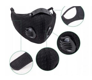 MASKA MASECZKA OCHRONNA SPORTOWA ANTYSMOGOWA FILTR
