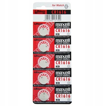 Bateria guzikowa 1616 litowa Maxell 3V x5 - bliste