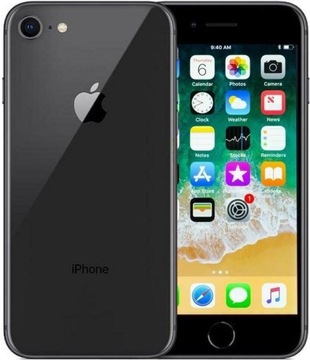 SPRAWDZONY APPLE iPhone 8 A1905 | 2GB 64GB | Czarny | Ładowarka + Kabel