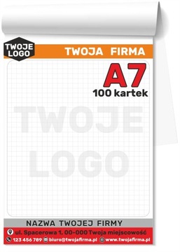 BLOCZKI A7 100 kartkowe NOTESY klejone 100 szt.
