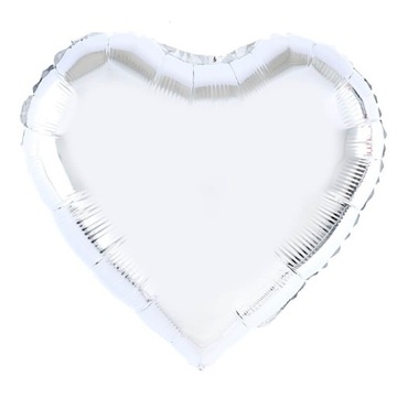 Balon foliowy serce serduszko srebrne, 45 cm