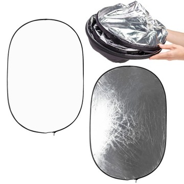 DUŻA BLENDA DYFUZOR 2W1 80x120 cm biało- srebrna