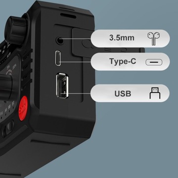 Солнечная аварийная радиостанция AM FM SOS Bluetooth 5.0 2000 мАч фонарик