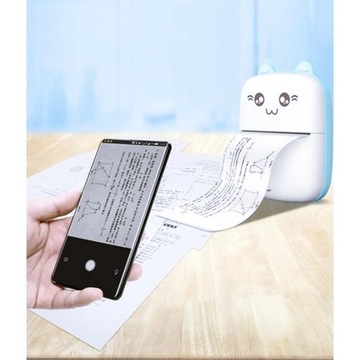 Мини-термопринтер Cat, 11 рулонов для фотографий, портативный портативный принтер для заметок для детей