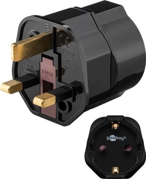 Adapter podróżny 13A wtyk angielski, GB, Hongkong