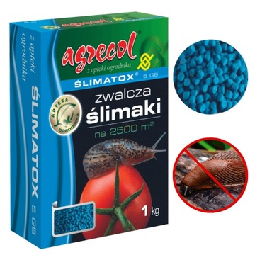 Środek na ślimaki ŚLIMATOX 5 GB mocny i skuteczny preparat granulki 1kg