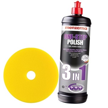 Menzerna Pasta polerska ONE STEP 3in1 3w1 1L + gąbka ZESTAW do polerowania