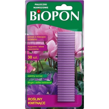BIOPON PAŁECZKI NAWOZOWE DO ROŚLIN KWITNĄCYCH 30SZ