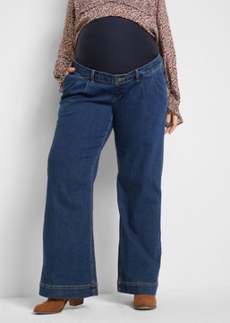 BA71 SPODNIE CIĄŻOWE Z ELASTYCZNYM PASEM WSTAWKĄ JEANSY 40 NIEBIESKIE