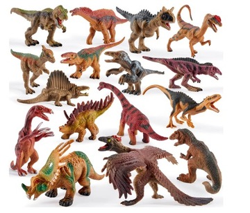 Dinozaury Figurki Park Duży Zestaw Zwierząt 16szt