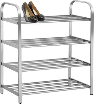 SOLIDNA PÓŁKA REGAŁ SZAFKA NA BUTY OBUWIE METAL STOJAK STABILNA 4 POZIOMY