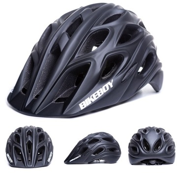 Kask rowerowy męski damski CZARNY miejski MTB cross regulowany M L 54-62 cm