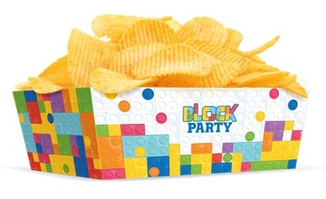 Pudełka na chipsy i łakocie Klocki Block 3 sztuki