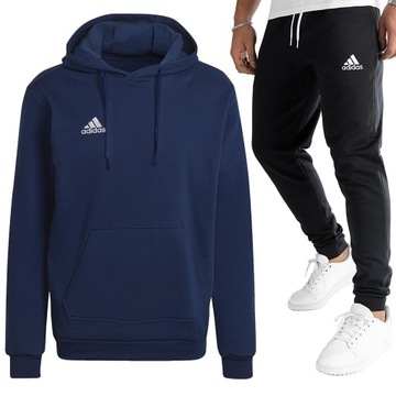 ADIDAS DRES MĘSKI KOMPLET BLUZA SPODNIE BAWEŁNIANY ENTRADA 22 r.L