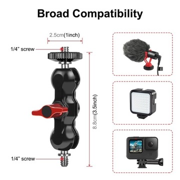 Крабовый зажим Magic Arm Поворотный держатель для камеры GoPro Зажим для штатива Настольный