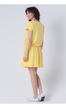 Dresowa młodzieżowa mini sukienka żółta L/XL