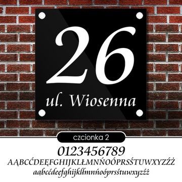 Tablica adresowa adres 3D numer na dom 25x25 czarna - szkło akrylowe