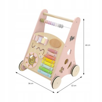 ДЕРЕВЯННЫЕ ХОДУНКИ MANIPULATING PUSH 8в1-СОРТЕР ДЛЯ ДЕВОЧКИ Розовый