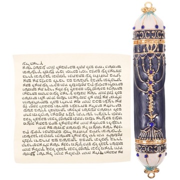 DEKORACJE DRZWI MEZUZA WYJĄTKOWA METALOWA MEZUZA