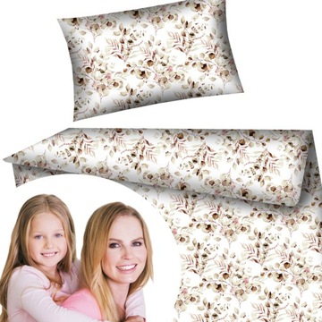Pościel dziecięca bawełna 100x135 roślinny design
