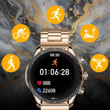 SMARTWATCH МЕНЮ ЧАСОВ МУЖСКИЕ ЗОЛОТЫЕ ЗВОНКИ ПОЛЬСКИЕ СПОРТИВНЫЕ AMOLED СМАРТ-ЧАСЫ