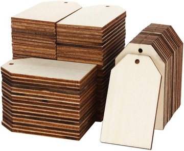 DREWNIANA ZAWIESZKA ETYKIETA ZE SKLEJKI 10x6cm