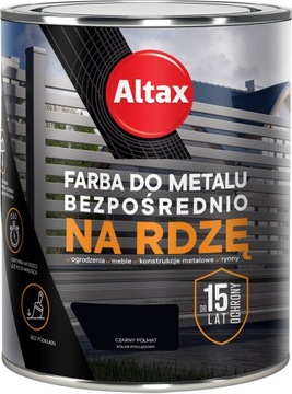 ALTAX Farba do metalu 750 ML CZARNY PÓŁMAT