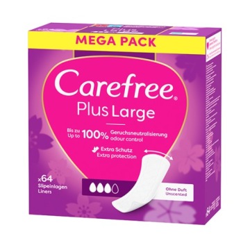 CAREFREE Plus Большие гигиенические прокладки с легким ароматом 64 шт.